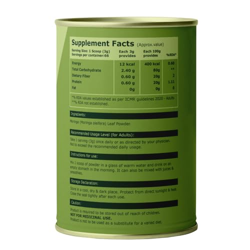 Image of Pure Nutrition Moringa Powder, 300g (100g x3) | Helps in weight management | Reduces stress levels | Improves immunity and energy levels | Packed with vitamins, minerals and amino acids