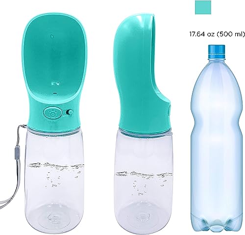 Portable 550ml Dog Pet Water Bottle - Travel Puppy Water Dispenser - Leak Proof Outdoor Drinking Mug Cup, Blue - Image 3