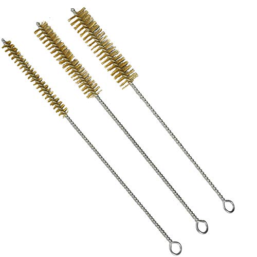 3 teiliges Set Rohrbürsten aus korrosionsbeständigem Messing 12,7 mm - 19 mm - 25 mm