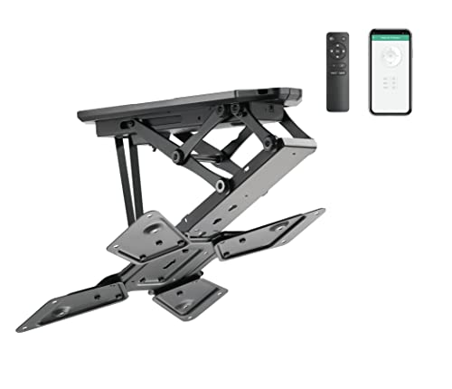 Mount Plus Cm-400Ai Motorized Flip Down Tv Roof Ceiling Mount | Fits Large Tv 23 To 55 Inches | Max Vesa Compatible 400X400 | Control By Mobile Phone App, Remote Control | Pitched Roof #TOP5