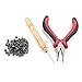 SODIAL Hair Extension Plier Hook Tool Kit + Micro Link Beads