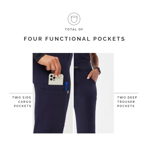 FIGS Kade Cargo Scrub Pants for Women - Navy, XXS by FIGS - Used condition - Image 6