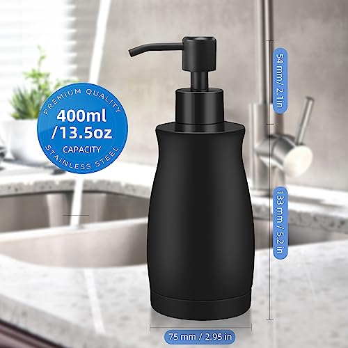 Arktek Matte Black Soap Dispenser Stainless Steel 13.5 Oz - Liquid Hand Lotion Dispenser Decor Refillable Dishwashing Soap Dispenser For Kitchen Bathroom Countertops Farmhouse College Dorm #TOP5