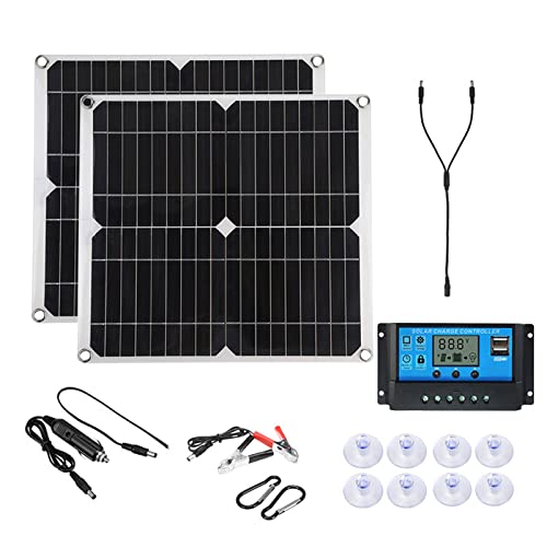 Asolym 300W Flexibles Solarpanel Solarmodul Kit 2 stücke 150W Monokristallines Solarpanel mit Solar laderegler für Wohnmobile, Boote, Häuser und unebene Oberflächen,10a Controller Cover