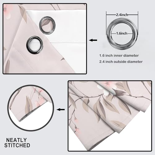Rideaux opaques à oeillets finitions draperies haut de gamme rose - 6