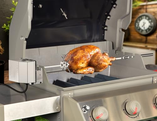 Onlyfire BRK-6045 Edelstahl Grillspieß, Set passt für Weber Spirit 200/300 & Spirit II Serie 200/300 Gasgrills