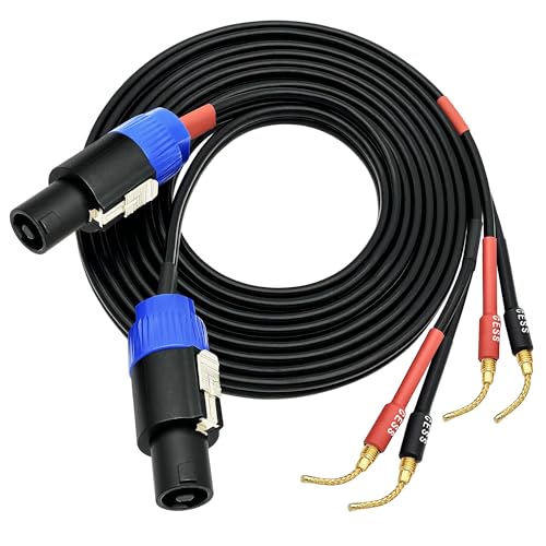 Cable banana a Speakon calibre 12 para conectar altavoces en conciertos y salas