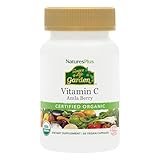 Natures Plus Source of Life Garden Certified Organic Vitamin C - 500 mg, 60 Vegan Capsules - Whole Food Immune Support Supplement, Antioxidant - Vegetarian, Gluten-Free - 30 Servings
