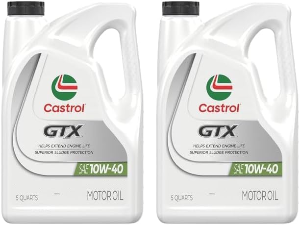 Castrol Aceite de motor convencional GTX 10W-40, 5 cuartos de galón, paquete de 2