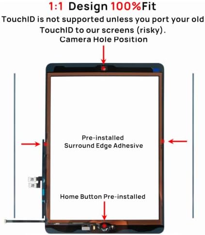 Screen Replacement Digitizer for iPad 7 7th / 8 8th Gen, Touch Glass Compatible with iPad 7th or 8th Generation A2197 A2198 A2200, A2270 A2428 A2429 A2430 2019 2020 10.2 Inch, with Home Button — 사진 5