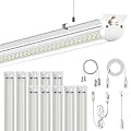 ONLYLUX 8FT LED Shop Lights 6000K White 100W, 15000lm Workshop led Light V Shape, Plug and Play, Hanging/Surface Mount Install, 8 Foot led Lights for Garage,10 Pack