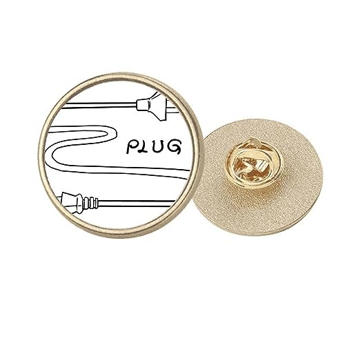 Broche double trou métal doré dessiné main M bijoux veste femme