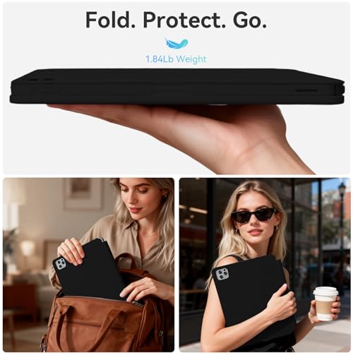 CNAIDUNR Detachable Keyboard Case for iPad 11th A16 & 10th Gen 10.9", Black - image 6