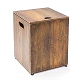 Nigome 16 inch Propane Metal Tank Cover Table,Hides Any Standard 20lb Propane Tanks, Hideaway Table with Side Handles,Hideaway Table for Gas Fire Pit and Gas Griddle (Vintage Wood)