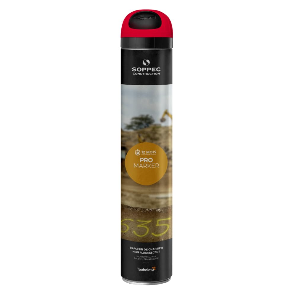 Soppec Red Line Marking Spray 750ml Temporary Pro Marker Paint Survey