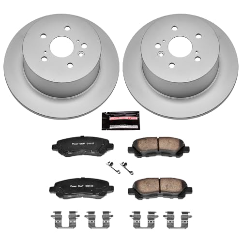 Image of PowerStop Z17 Brake Pad & Fully Coated Rotor Kit Rear CRK4714 | Toyota Highlander 2008-13 Ceramic Brake Pads + Fully Coated Disc Rotors
