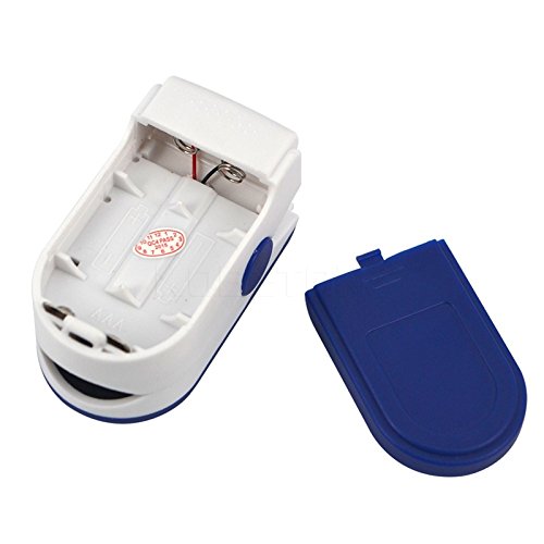 Alician Fingertip Pulse Oximeter Blood Oxygen Saturation SpO2 Digital PR PI Heart Rate Monitor Blue Yellow Electronics
