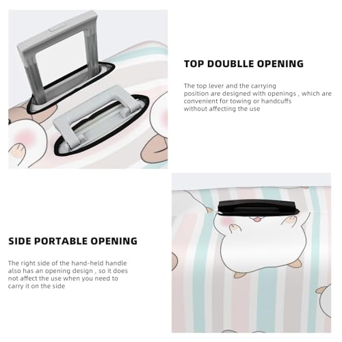 Travel Luggage Cover,Cute Hamster Stretch Suitcase Cover Protector with Zipper Closure For 18-32 Inch Luggage4