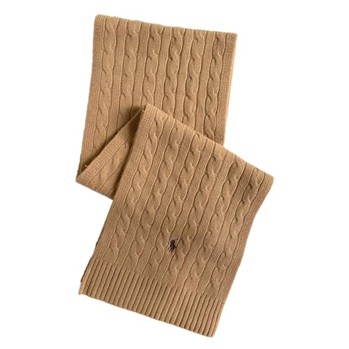 POLO RALPH LAUREN(ポロラルフローレン) PC0731MUFFLERマフラーポニーロゴニットケーブル編みストールメンズレディースユニセックス225CAMEL並行輸入品