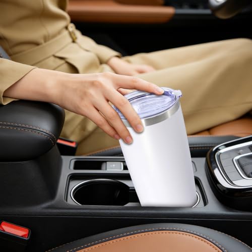 Image of 20oz Tumbler Insulated Tumblers Vacuum Coffee Mug with Lid White 12Pack