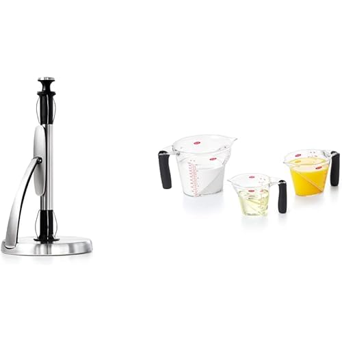 OXO Good Grips SimplyTear Paper Towel Holder - Stainless Steel & Good Grips 3-Piece Angled Measuring Cup Set