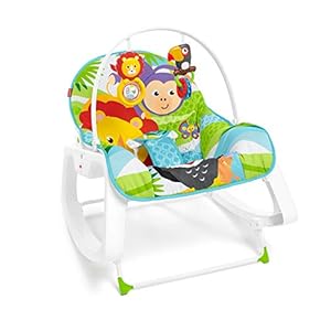 Fisher-Price GNV69 2-in-1 Baby Rocker with Soothing Vibrations and Toddler Rocker Seat – Up to 18 kg – Green