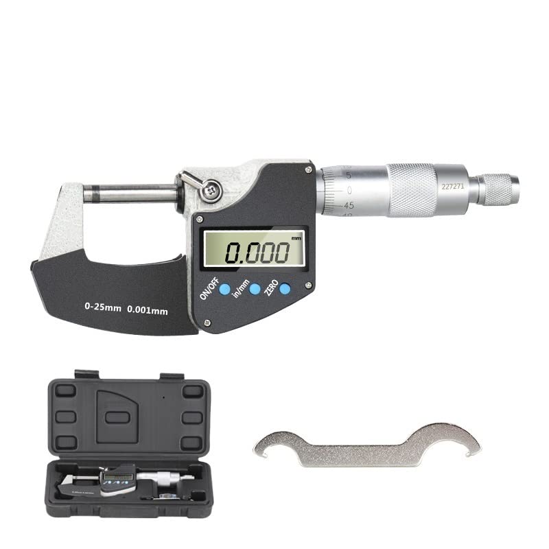 Mikrometr, Micrometr Caliper Dokładność 0,001mm cyfrowy mikrometr zewnętrzny 0-25/50/75/100 mm Digital Miernik Narzędzia pomiarowe(0-25mm)