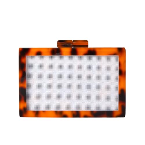 Image of RomanticDesign Women Acrylic Handbag Rattan Woven Pattern Square Box Crossbody Handbag Shoulder Bag Chain Purse
