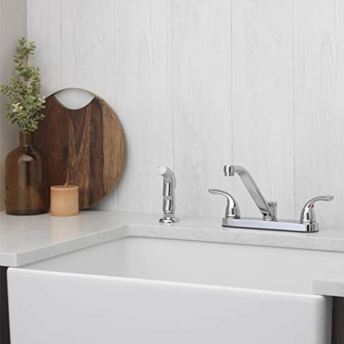 Aqua Vista 25-K82Cs-Ch-Av Kitchen Sink Faucet With Side Spray, Polished Chrome Two Handle #TOP4