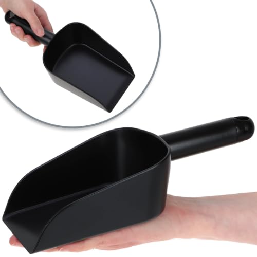 com-four® Kunststoff Schüttschaufel 26,5 cm, Universalschaufel Schwarz