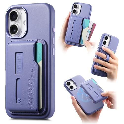 Coque de protection arrière en cuir iPhone 17 Pro Max lavande et aimanté