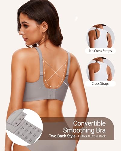 Image of Gailife Smooth Wireless Jelly Bras for Women No Underwire Seamless Push Up Bra Full Coverage Soft Suppor Tshirt Bralettes