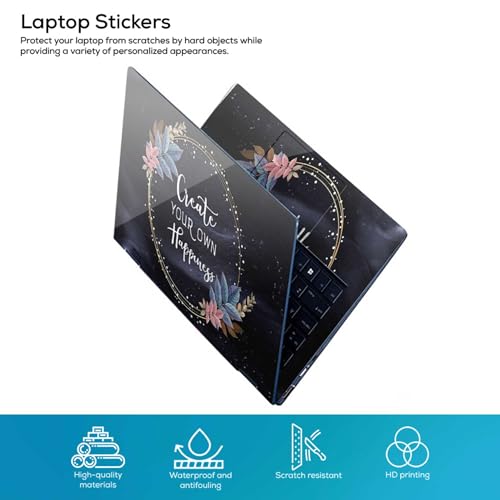 Image of Galaxsia Floral D26 Full Body Vinyl Laptop Skin /Sticker /Cover Upto 15.6 Inches Laptops Laminated-Removable-HD Quality Compatible for Hp-Dell-Sony-Lenovo-Asus etc.(15x10 Inches)