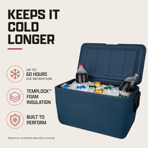 Image of Coleman Chiller 9 /16 /30 /48 /60qt Cooler with Ice Retention, Leak Resistant, Great for Camping, Concerts, Sports, and More
