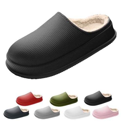 Cloud Slippers Winter, Pillow Warm Fuzzy Cushioned Indoor/Outdoor Slippers, Thick-Sole House Slides for Men & Women