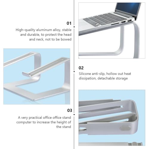 Soporte de aluminio para laptop ajustable con ventilación miniatura 3