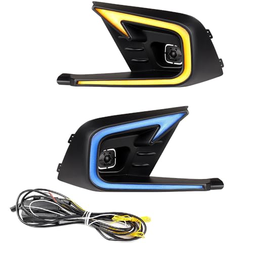 Astra Depot Pair LED DRL Daytime Running Light Assembly Switchback Turn Signal City Lamp Compatible for 2022-2024 Honda Civic Sedan Hatchback 11th Gen Fog Lights Tri-Colors