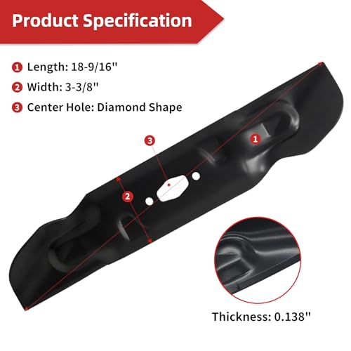Multisland 3 Pack High-Lift Mower Blades for XT1-GT54, XT1-ST54, ZT1-54, ZT2-54 Mowers with a 54-inch Cutting Deck, Replaces Cub Cadet Craftsman 742P05086 742-05086 CMXGZAM110194 by Multisland - Image 4