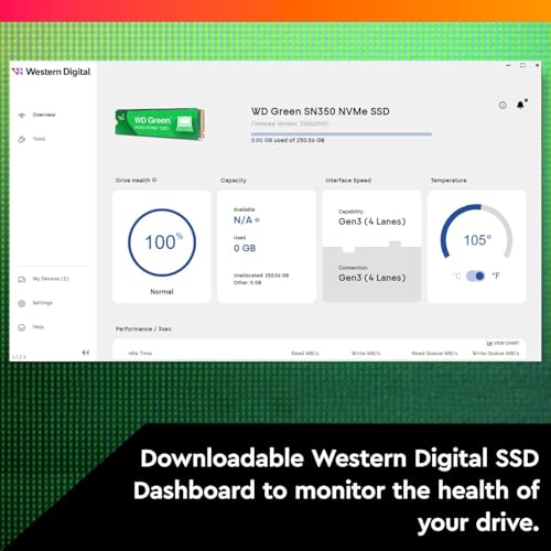 Image of WD Green SN350 2TB NVMe SSD, M.2 2280 PCIe Gen3 x4, M-Key (OEM New)