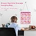 Lyreh Hanging Storage Case for Little Tikes Story Dream Machine Starter Set, 17.7x15.7in Oxford Cloth Hanging Toy Organizer Pouch Toy Storage Bag Kid with Separate Pockets & Adjustable Lanyard (Pink)