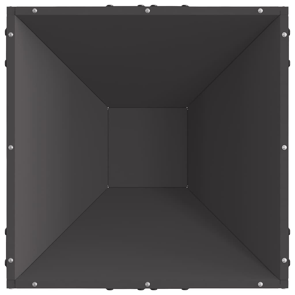 Feuerstelle Schwarz Stahl 50 x 50 x 35 cm Outdoor Garten Terrasse Wärme Atmosphäre Romantik Kamin Ofen Holz Brennholz Heizen Flamme