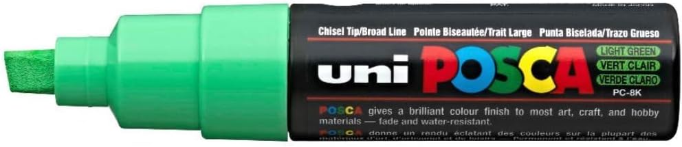UNI POSCA PC-8K CHISEL TIP MARKER PEN- LIGHT GREEN (BOX OF 6)