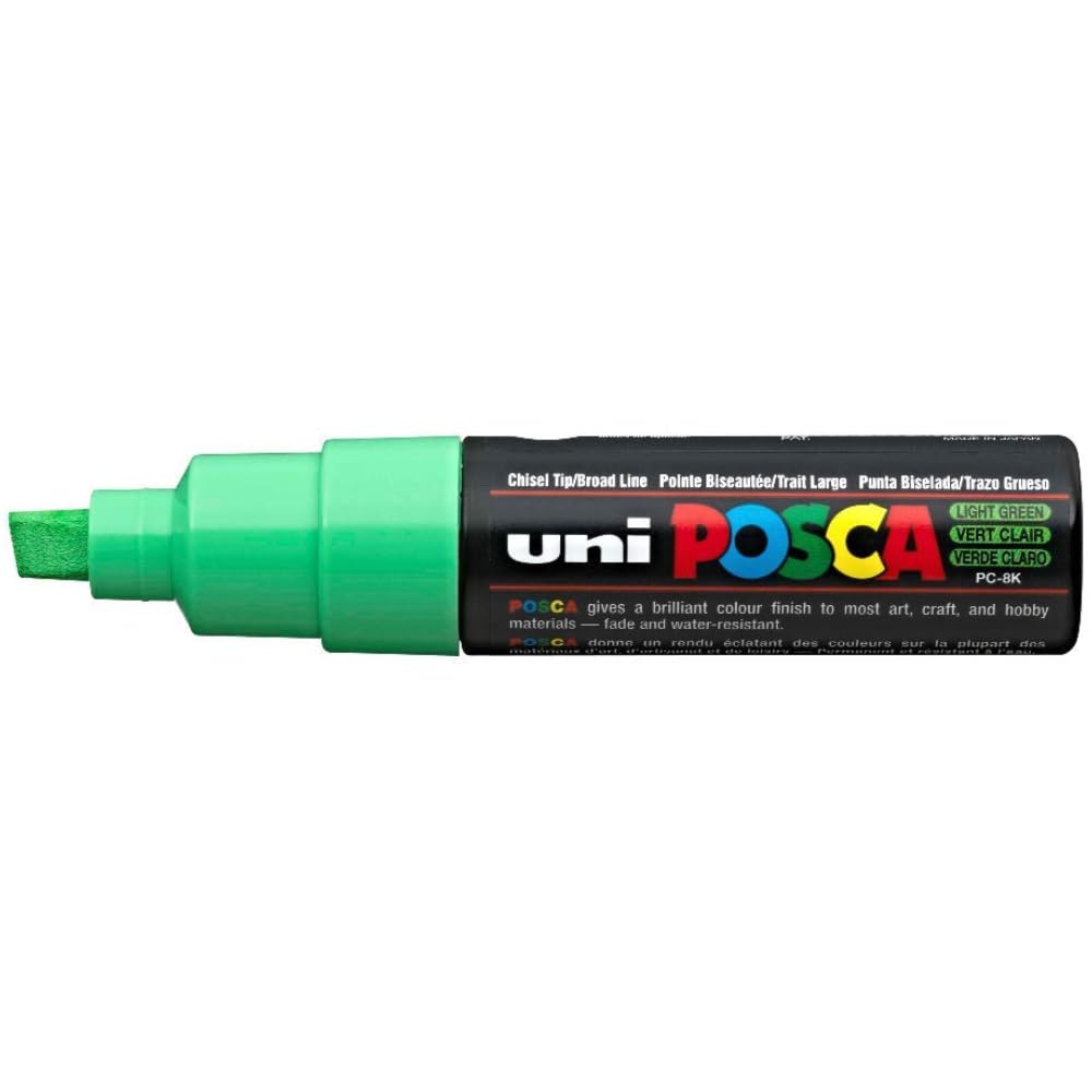 UNI POSCA PC-8K CHISEL TIP MARKER PEN- LIGHT GREEN (BOX OF 6)