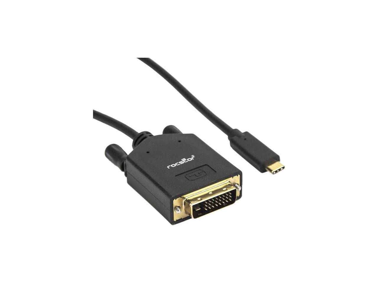 Rocstor Y10C205-B1 DVI-D/USB Video Cable - DVI-D/USB for Video Device - 6 ft. - Type C Male USB - DVI-D (Dual-Link) Male Digital Video Dual Link 2560X1600 SNGL 1920X1200, Black
