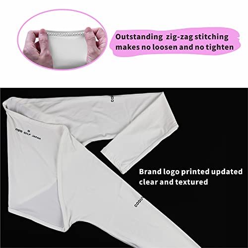 Coouv Summer Ice Silk Cooling Uv-Resistance Upf50+ Shawl Arm Sleeves Golf Sports Compression Shrug Sun Protection (Black, X-Large) #TOP2