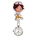 Moda Hermosa Flor 3D Enfermera Animal de la Historieta Relojes de Bolsillo Fob Colgar Relojes de Clip para Mujeres Hombres (Color : 3)