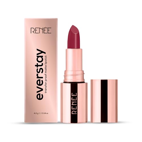 Image of RENEE Everstay Long Stay Matte Lipstick - Plum Mode, Hydrating & Non-Drying, Smudge-Proof, Lightweight, Long Lasting, Intense Pigment, Full Coverage, Vitamin E Infused, For All Occasions, 4.2g | Long-lasting