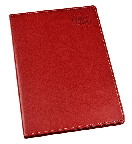Esposti Leather Feel Appointments - Agenda 2021 (tamaño A5), color rojo