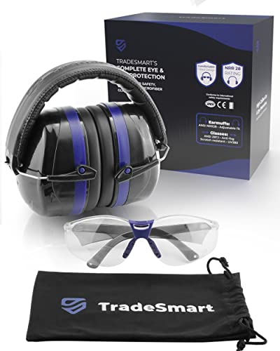 Tradesmart All-In-One Shooting Ear & Eye Protection, Nrr 28 Earmuffs & Z87.1 Glasses, Gifts For Women & Men #TOP7