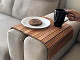 Vesta Homes Sofa Armrest Tray Set of 2 | Acacia Wood | Tambour Tray | Flexible and Foldable | Dining Table Mat | Suitable for Food, Drinks, Snacks, Cup | 17 * 11 Inches | Handcrafted in India
